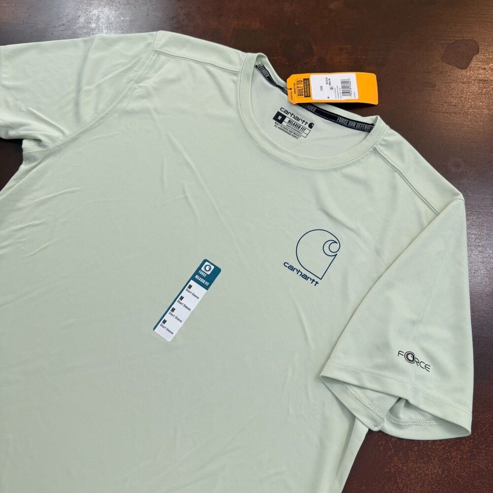 Carhartt Force Sun Defender T-Shirt Men’s Sz Med Big Sky Relaxed Fit UPF 50 New